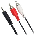 Аудио кабель 2RCA на AUX 3,5мм стерео 1.5м