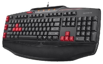 Клавиатура Logitech G103G Gaming, кнопок 110 (6G- клавиш), 6 программируемых G-клавиш USB
